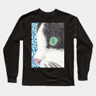 Cat up close face art Long Sleeve T-Shirt